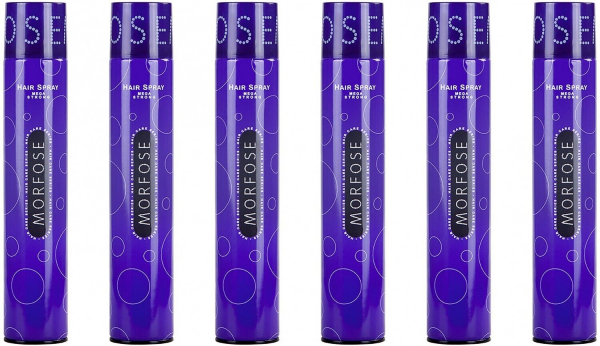 6x Morfose Mega Strong Haarspray Lila 400 ml